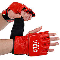 Рукавиці для змішаних єдиноборств MMA шкіряні VELO ULI-4018 XL червоний