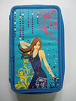 Пенал-книжка шкільний на 2 блискавки 2 відділення Барбі на вечірки музикантка Willy Німеччина
