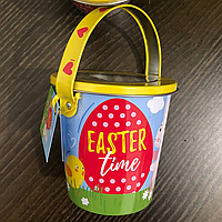 Фигурки шоколадные Барон Easter Time ведерко железное с яйцами из молочного шоколада с молочной начинкой 120г