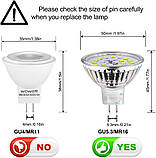 Wowatt 6 W GU5.3 Світлодіодна лампочка Нейтральний білий 4000K MR16 12V Галогенний еквівалент 40W Прожектор GU5.3 LED 480LM, фото 2