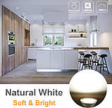 Wowatt 6 W GU5.3 Світлодіодна лампочка Нейтральний білий 4000K MR16 12V Галогенний еквівалент 40W Прожектор GU5.3 LED 480LM, фото 4