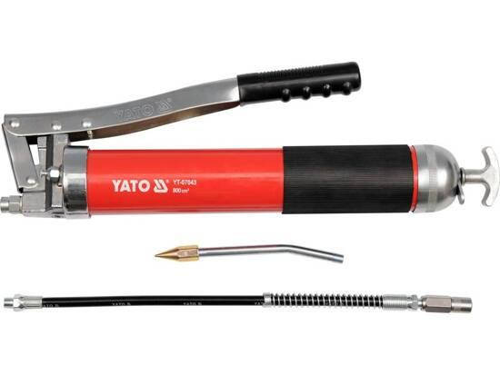 Шприц мастильний YATO YT-07043, 800 см3 з жорстким і гнучким наконечниками, фото 1