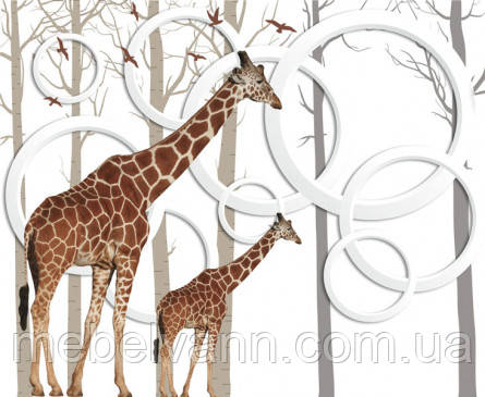 Фотообої Chameleon Жирафи 3д 100х100 см, фото 1
