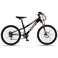 Спортивний велосипед 24 дюйми 11" алюмінієва рама на 21 швидкість Profi MTB2401-2 Чорний