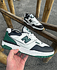 Чоловічі кросівки New Balance 550 White Black Green взуття Нью Беланс білі з зеленим шкіряні весна осінь, фото 2