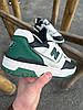 Чоловічі кросівки New Balance 550 White Black Green взуття Нью Беланс білі з зеленим шкіряні весна осінь, фото 8
