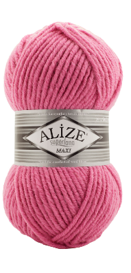 Нитки пряжа для вязания полушерсть SUPERLANA MAXI Суперлана Макси от ALIZE Ализее № 178 - темна троянда