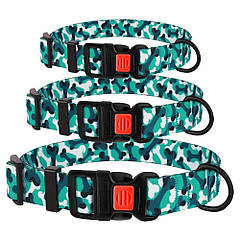 Нашийник для Собак BronzeDog Urban Кісточка Нейлоновий з Пластиковою Пряжкою Бірюзовий S