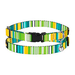 Нашийник для кішок BronzeDog Urban West Нейлоновий з Пластиковою пряжкою і Дзвіночком Салатовий