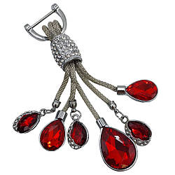 Шикарний брелок для автомобільних ключів зі стразами, червоний