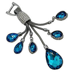 Шикарний брелок для автомобільних ключів зі стразами, блакитний