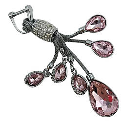Шикарний брелок для автомобільних ключів зі стразами, рожевий