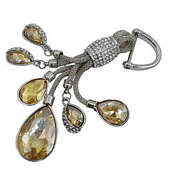 Шикарний брелок для автомобільних ключів зі стразами, жовтий