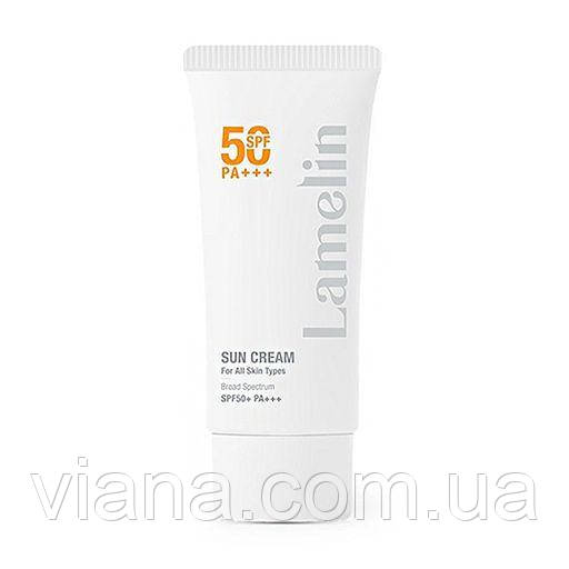 Зволожуючий сонцезахисний крем з гіалуроновою кислотою Lamelin SUN CREAM SPF50+ PA++++, 50 мл