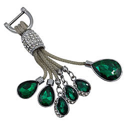 Шикарний брелок для автомобільних ключів зі стразами, зелений