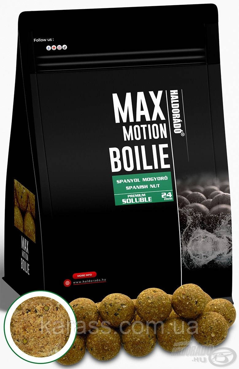 Бойли розчинні HALDORÁDÓ MAX MOTION Boilie Premium Soluble 24 mm Spanyol Mogyoró