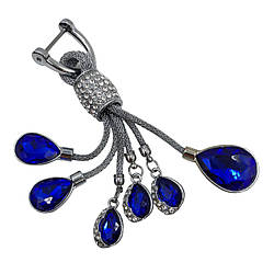 Шикарний брелок для автомобільних ключів із стразами, синій