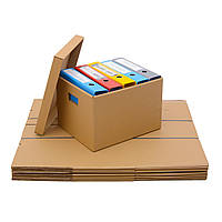 Коробки для документов. Архивные коробки. Архивные боксы 395x323x270 мм. коричневые