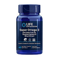 Жирные кислоты Life Extension Super Omega-3 Enteric Coated, 60 капсул DS