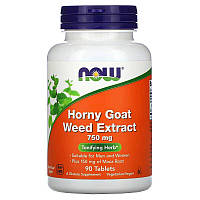 Натуральная добавка NOW Horny Goat Weed 750 mg, 90 таблеток DS