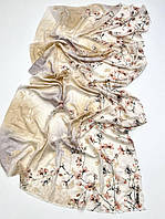 Весняний шарф палантин із натуральної бавовни. Турецький жіночий палантин з квітковим малюнком