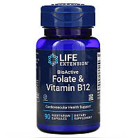 Витамины и минералы Life Extension BioActive Folate & Vitamin B12, 90 вегакапсул DS