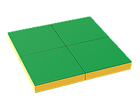 Мат напольный трансформер 100х100х10 см 4 части ПВХ для дома, детских комнат и спорт залов