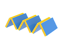 Мат детский гимнастический складной из 6 частей 300х100х5 см ПВХ сменный чехол для дома, детских садов