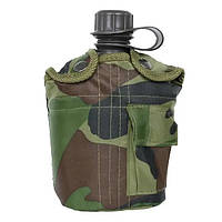 Фляга з чашкою та чохлом Mil-Tec US 0.9 л Woodland (14506020)