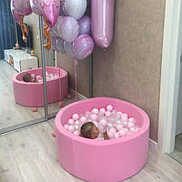 Сухой бассейн с шариками в комплекте розового цвета 100 х 40 см