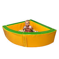 Детский игровой сухой угловой бассейн 110х110х40см ПВХ для дома, детских комнат и садиков. Сухой бассейн