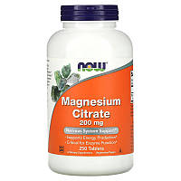 Витамины и минералы NOW Magnesium Citrate 200 mg, 250 таблеток DS