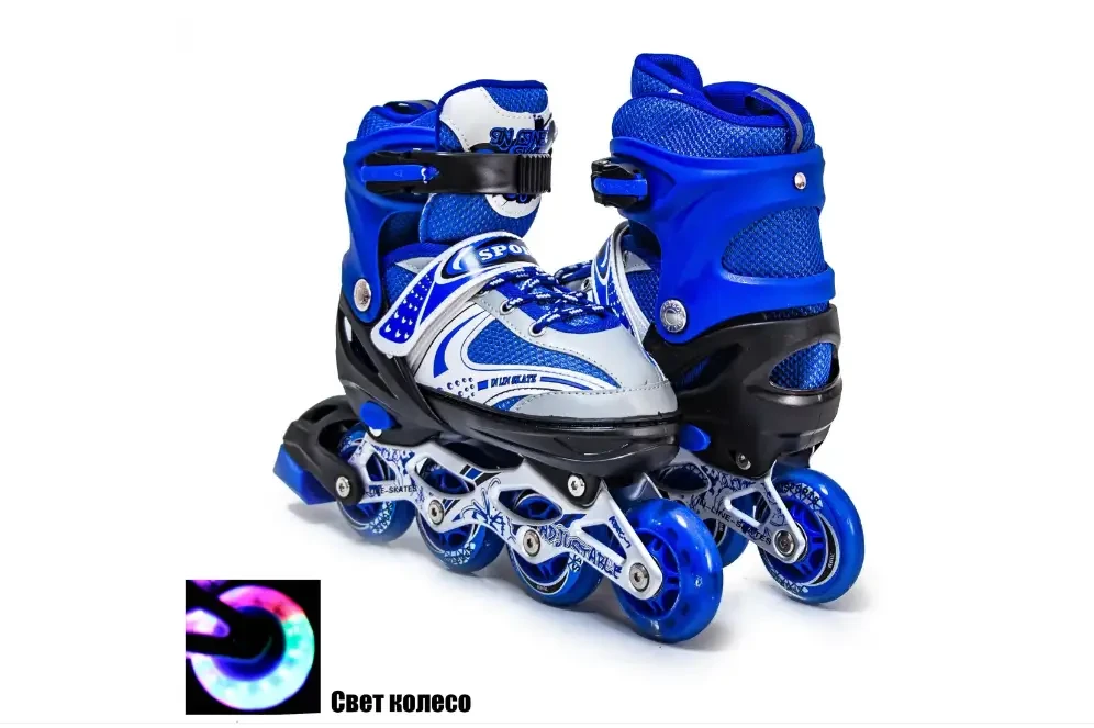 Роликові ковзани дитячі розсувні ролики, 5 кольорів, S (29-33) M (34-38), фото 1