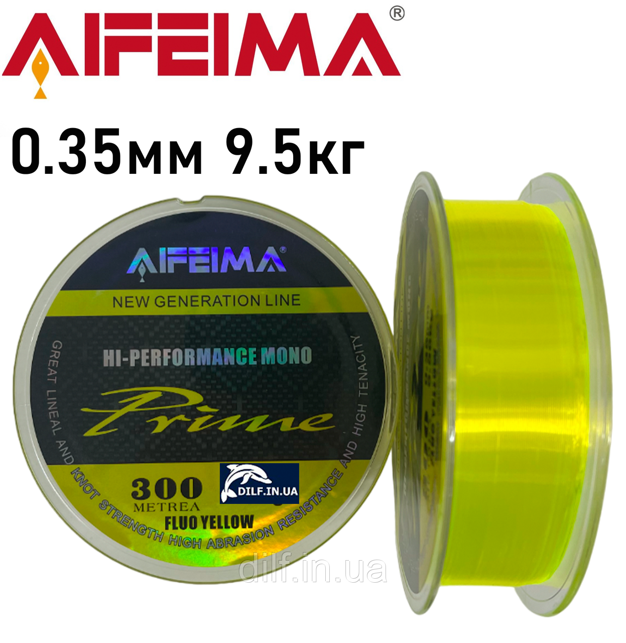 Волосінь Feima Prime 300m Fluo Yellow (0.35мм 9.5кг) AIFEIMA