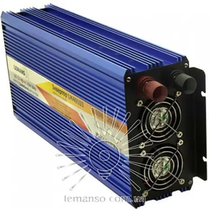 Інвертор + заряджання 20 А синій корпус Lemanso LM40103 з 12VDC до 230V AC 1000W 1200VA 20A правильна синусоїда, фото 1