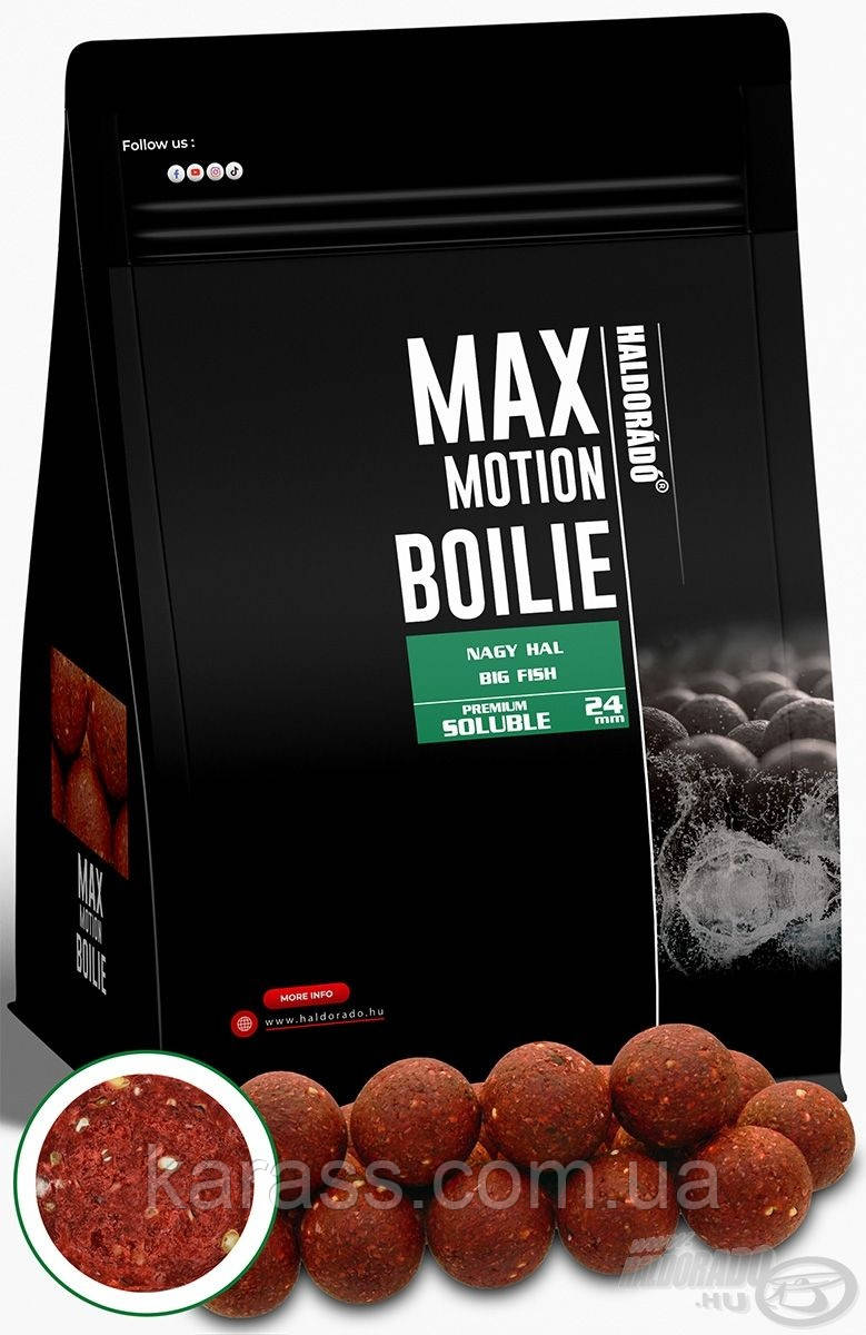 Бойли розчинні HALDORÁDÓ MAX MOTION Boilie Premium Soluble 24 mm Nagy Hal