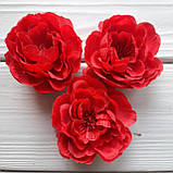 Півонії з тканини червоні відкриті, діаметр 6 см, фото 2