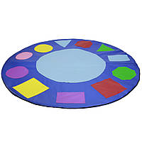Мат навчальний Геометрія овальний шкірозамінник навчально-ігровий килимок для занять школах,дитячих садках
