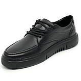 Чорні чоловічі туфлі міський комфорт шкіряні на шнурівці легка підошва весна-літо S.B. 570/44/Т/1 розмір 40, фото 8