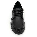 Чорні чоловічі туфлі міський комфорт шкіряні на шнурівці легка підошва весна-літо S.B. 570/44/Т/1 розмір 40, фото 3