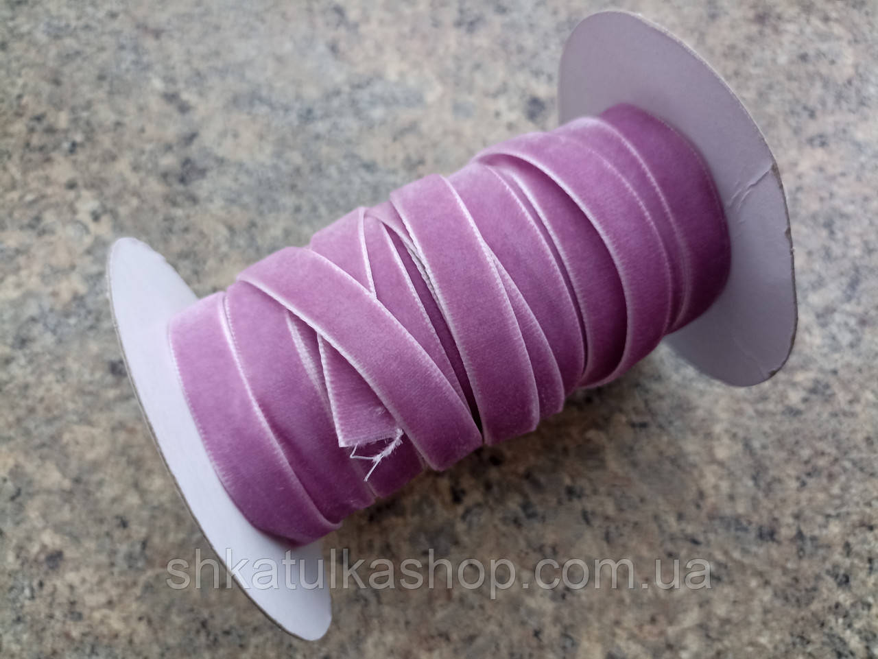 Оксамитова стрічка 1см (#8118) фреза, фото 1