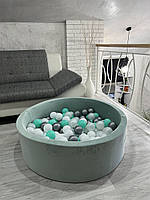 Сухой бассейн с шариками в комплекте 200 шт Фисташкового цвета 100 х 40 см велюр бархат