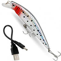 Рыбка воблер для ловли рыб электронная приманка светится движется со звуком 12см Twitching Lure Pro V&A