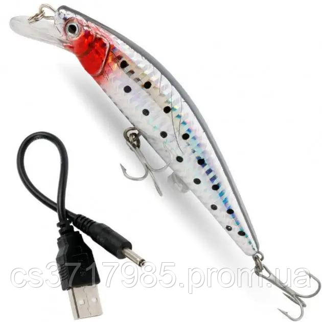 Рибка воблер для лову риб електронна приманка світиться зі звуком 12 см Twitching Lure Pro V&A