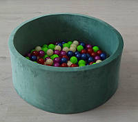Сухой бассейн для детей с цветными шариками в комплекте 192шт зеленого цвета 100 х 40 см велюр