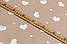 Ранфорс шириною 240 см "Білі великі та маленькі сердечка" на бежевому тлі, №5044, фото 2