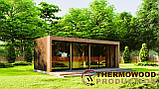 Модульний гостьовий будинок 8,0х3,0м з лазнею  Sauna House 16 з розсувними панорамними вікнами від Thermowood Production, фото 3