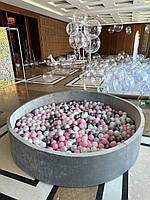 Сухой бассейн с шариками в комплекте 1200 шт серого цвета 200х40 см велюр бархат. Сухой басейн 200х40 см Велюр
