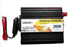 Інвертор чорний корпус Lemanso LM40200 з 12VDC до 230V AC 300 W 360VA модифікована синусоїда, фото 5