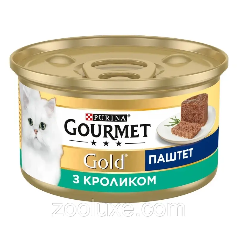 Purina Gourmet Gold Паштет з Кроликом 85 г/Пурина Гурме Голд Паштет вологий корм для кішок і котів консерву, фото 1